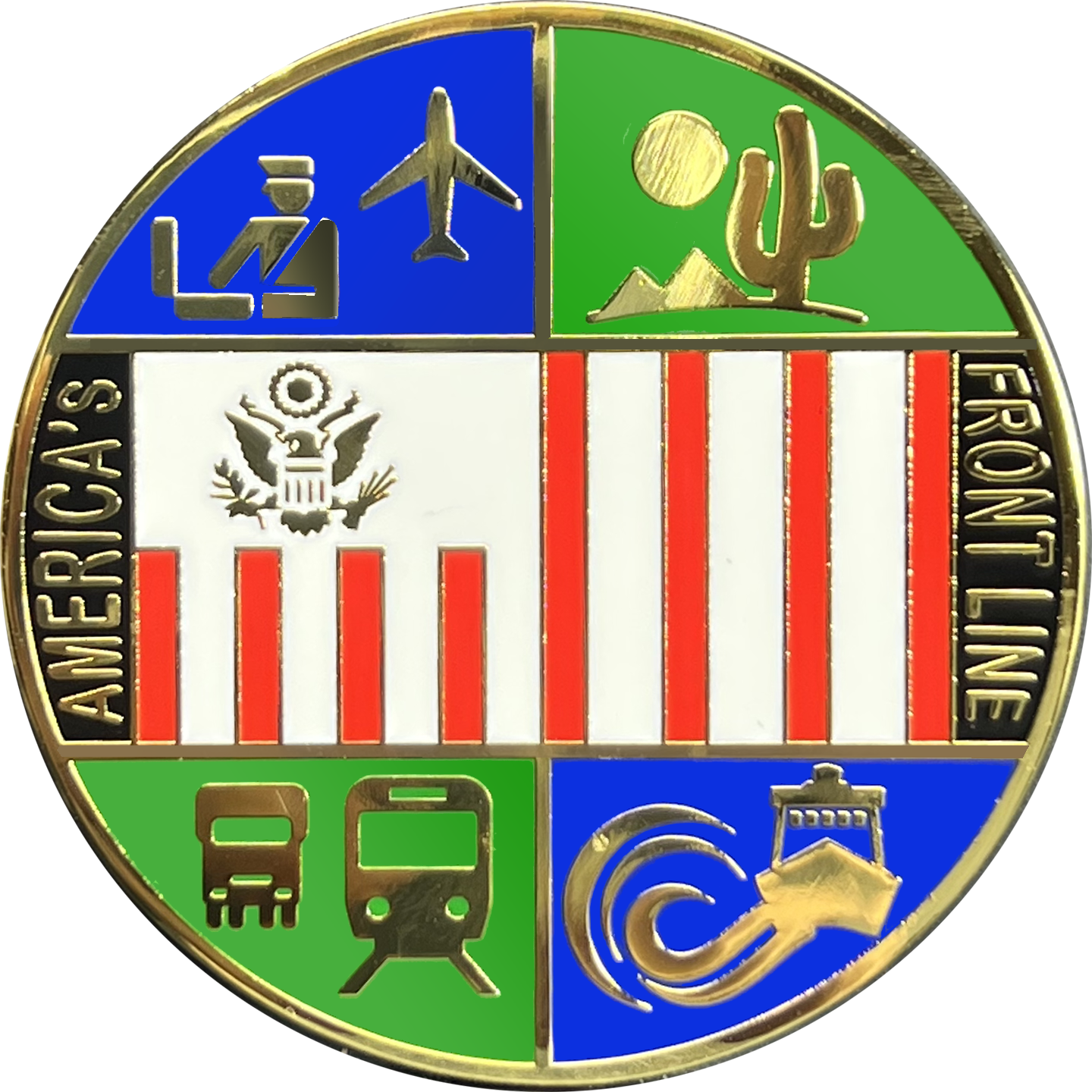 GL4-003 CBP land Sea & Air  Border Patrol Field Operations Air and Marine Challenge Coin