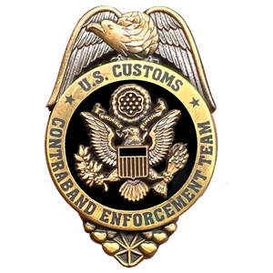I-013 Legacy U.S. Customs CET Contraband Enforcement Team Pin with dual pin posts Inspector Special Agent Treasury Department pre CBP