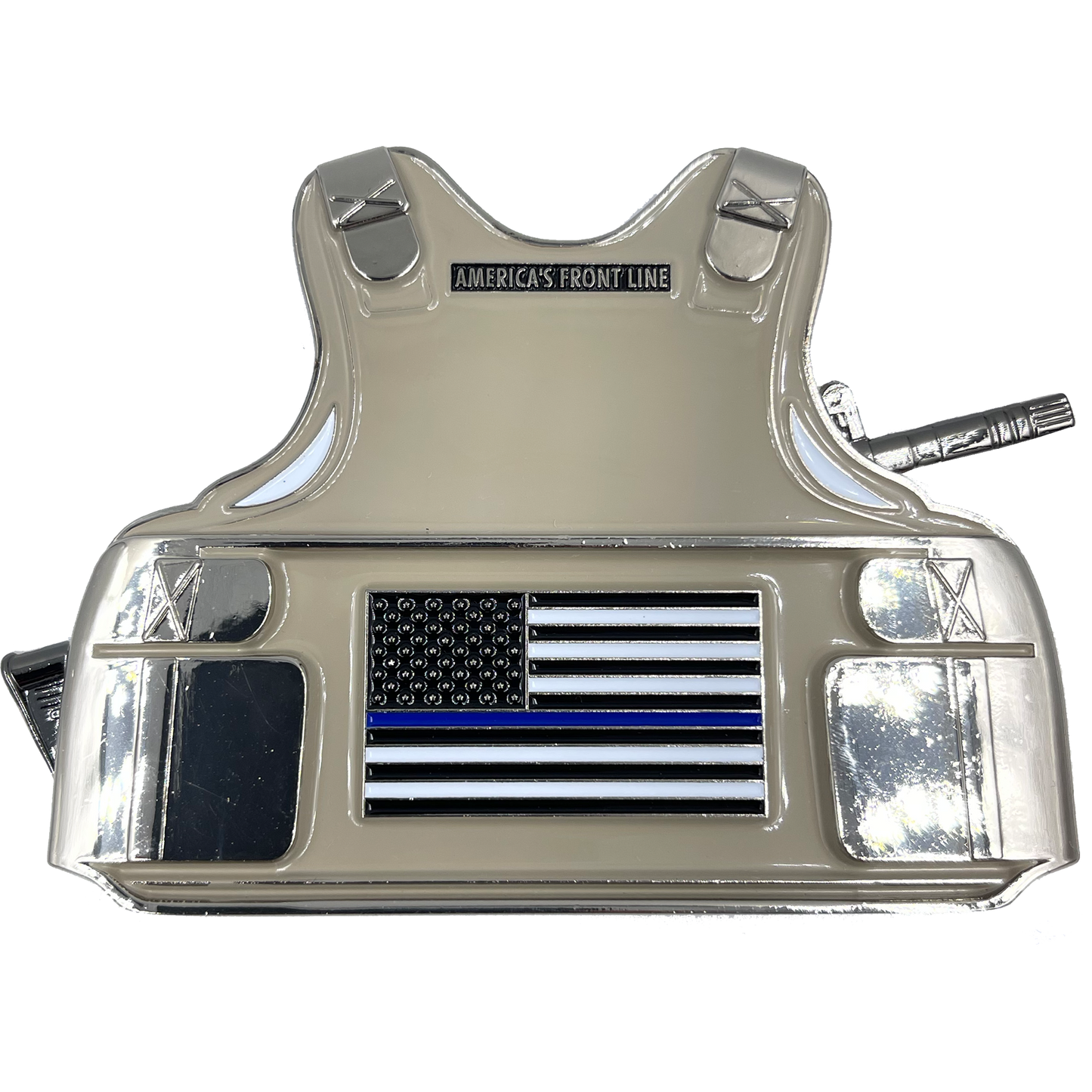 Discontinued EL5-008 California Highway Patrol CHP Firearms Instructor M4 Body Armor 3D self standing Challenge Coin Thin Blue Line