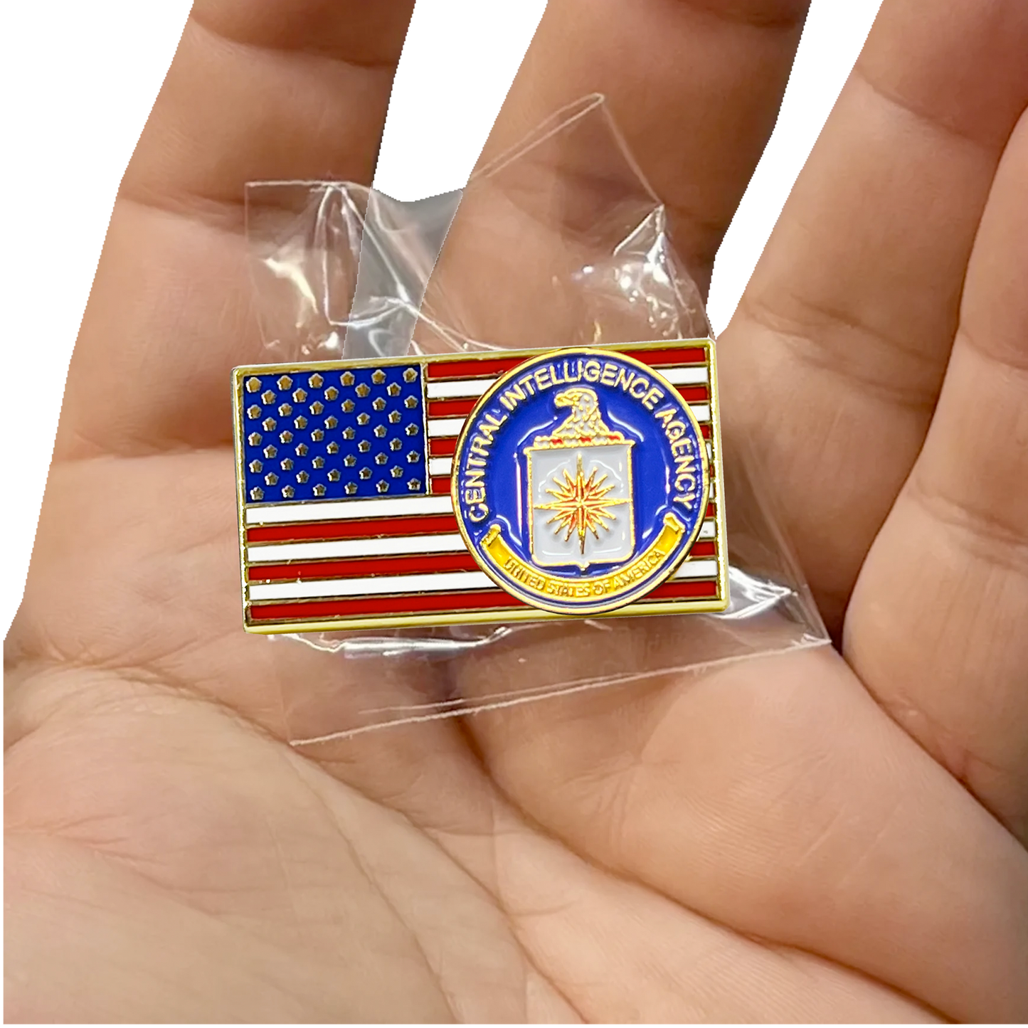 PBX-005-H CIA Pin Central Intelligence Agency Clandestine Agent Officer American Flag Pin