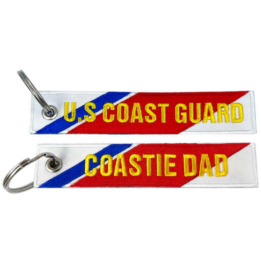 BL16-023 USCG embroidered Coast Guard DAD Keychain Coastie Flag Luggage Tag