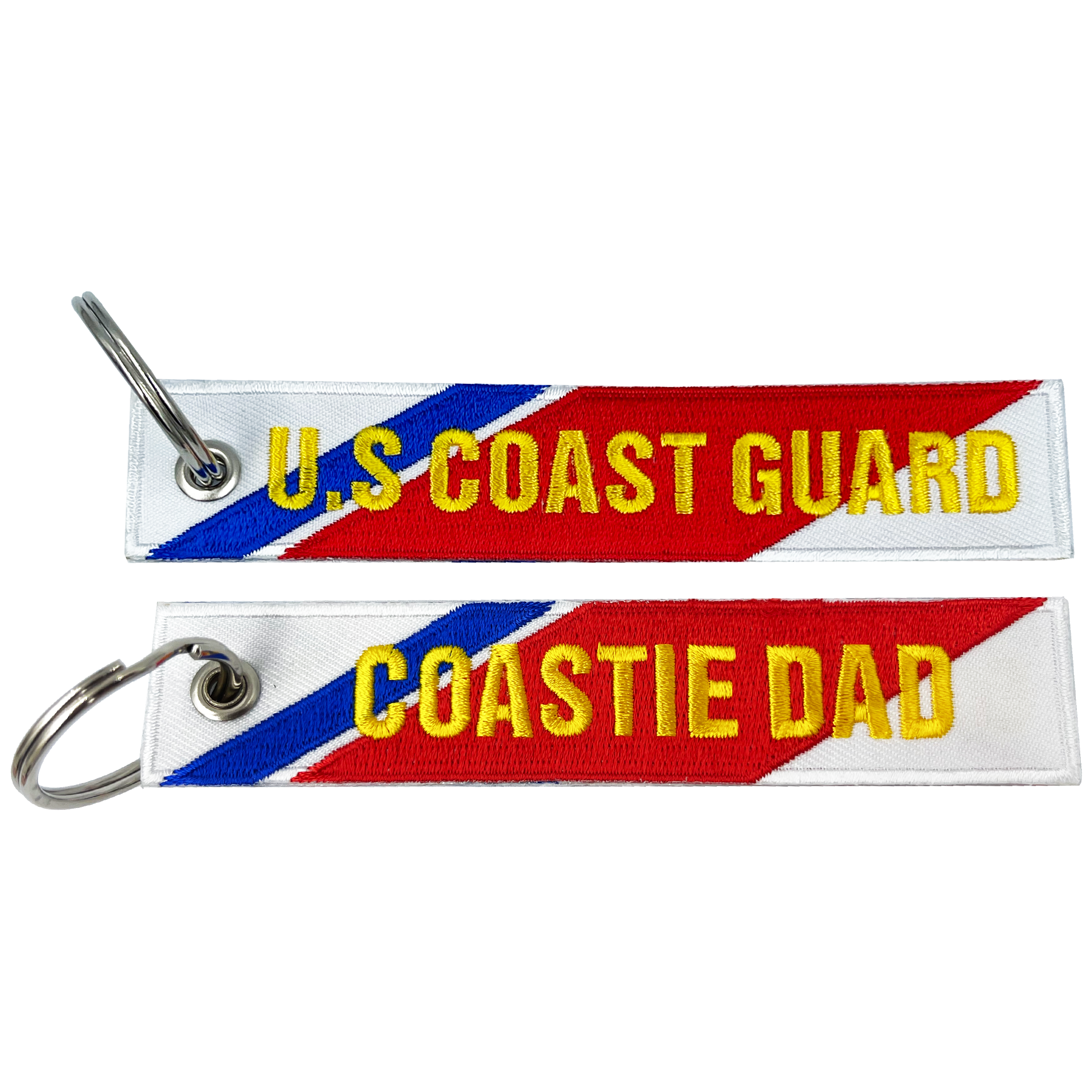 BL16-023 USCG embroidered Coast Guard DAD Keychain Coastie Flag Luggage Tag