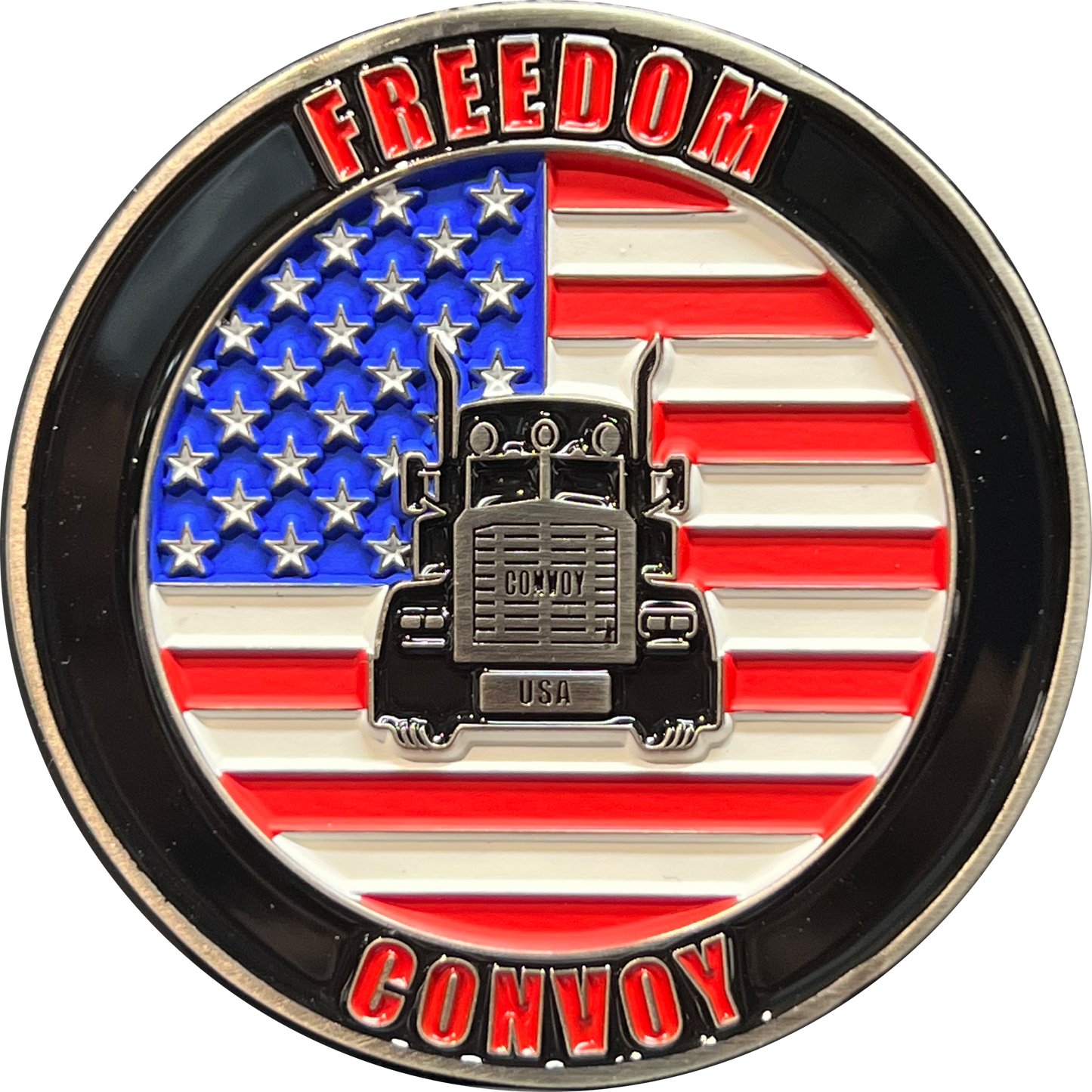 BL17-022 Truckers Unite for Freedom 2022 Freedom Convoy Challenge Coin American Truck Drivers USA