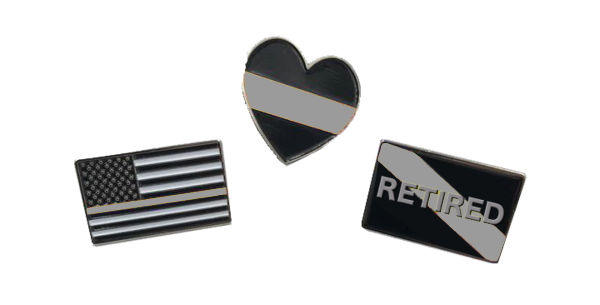 CL5-010 Correctional Officer Pin Set: 3 CO Pins Corrections thin gray line