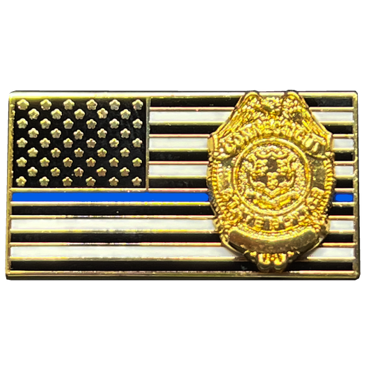 BFP-002 Connecticut State Police Trooper Thin Blue Line Flag Pin CSP