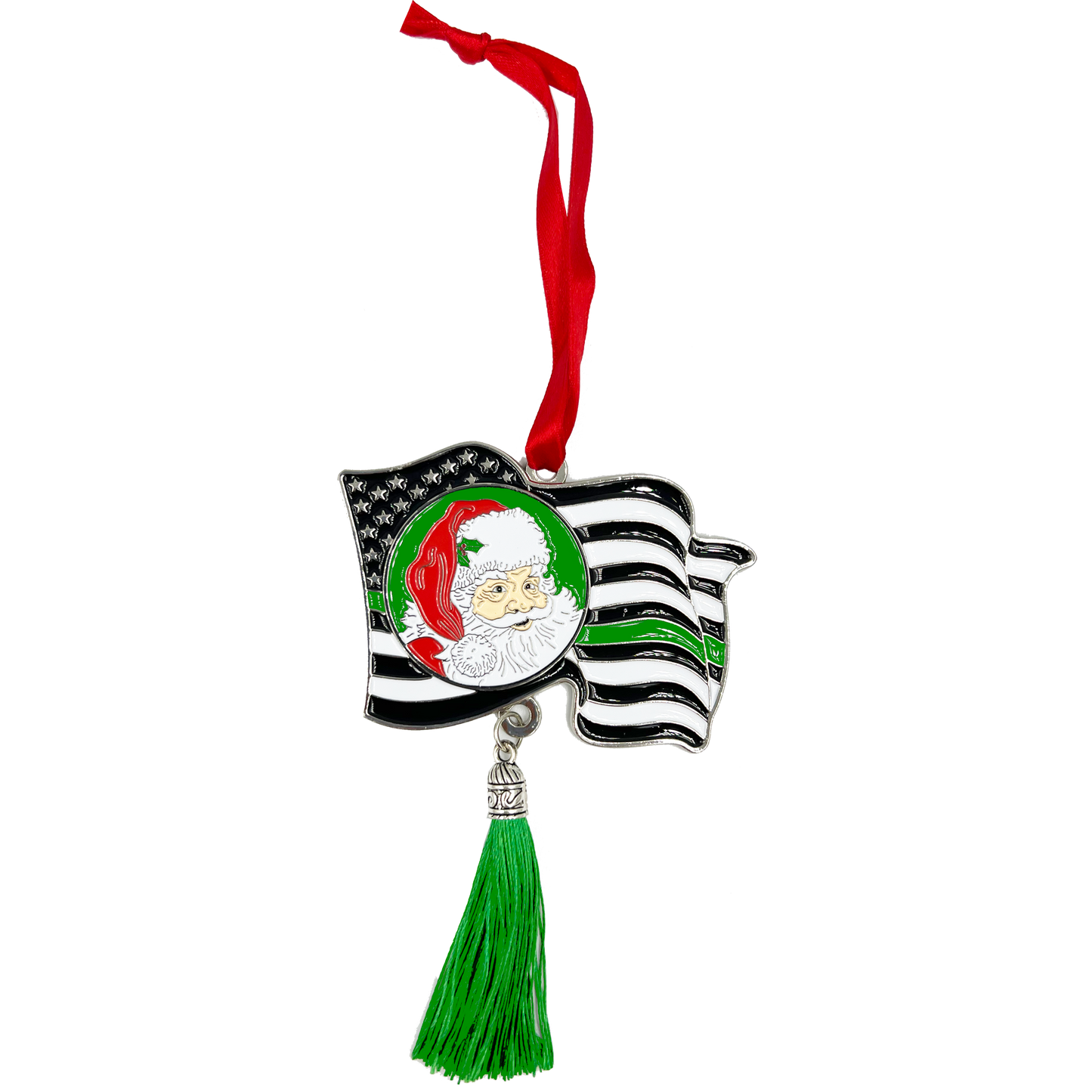 GL1-020 CBP Border Patrol Agent Honor First Thin Green Line Flag Christmas Ornament