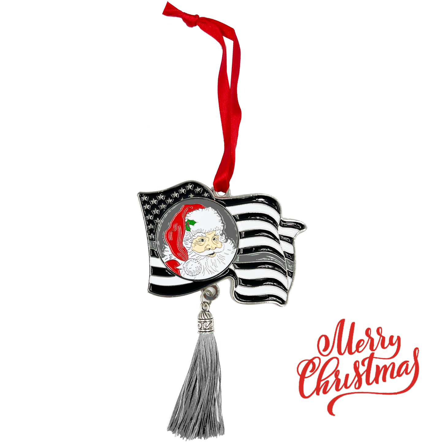 GL4-020 Thin Gray Line Flag Merry Christmas Ornament Correctional Officer CO Corrections jail prison