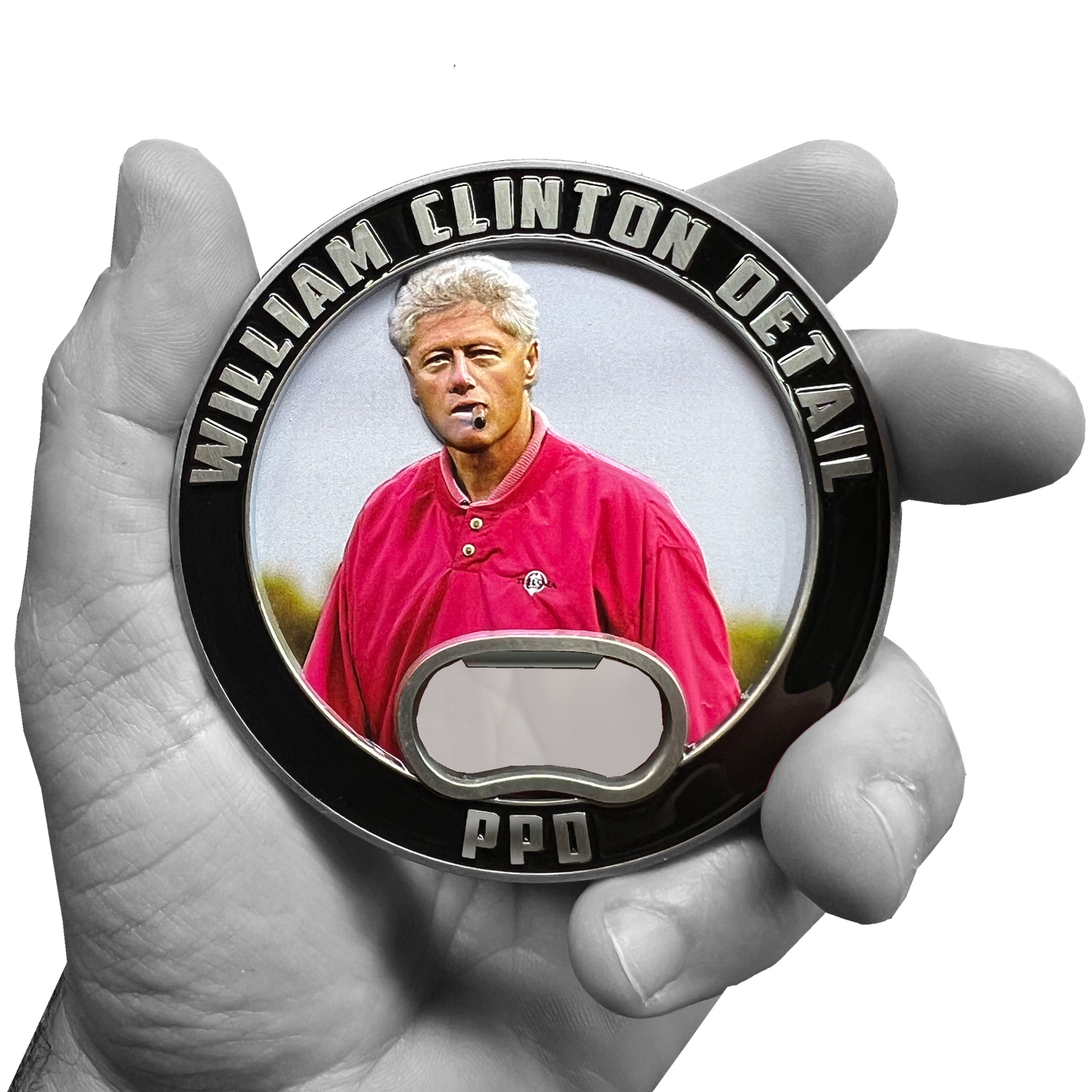 EL12-014 Bill Clinton not so Secret Service Cigar Presidential Protective Detail Challenge Coin