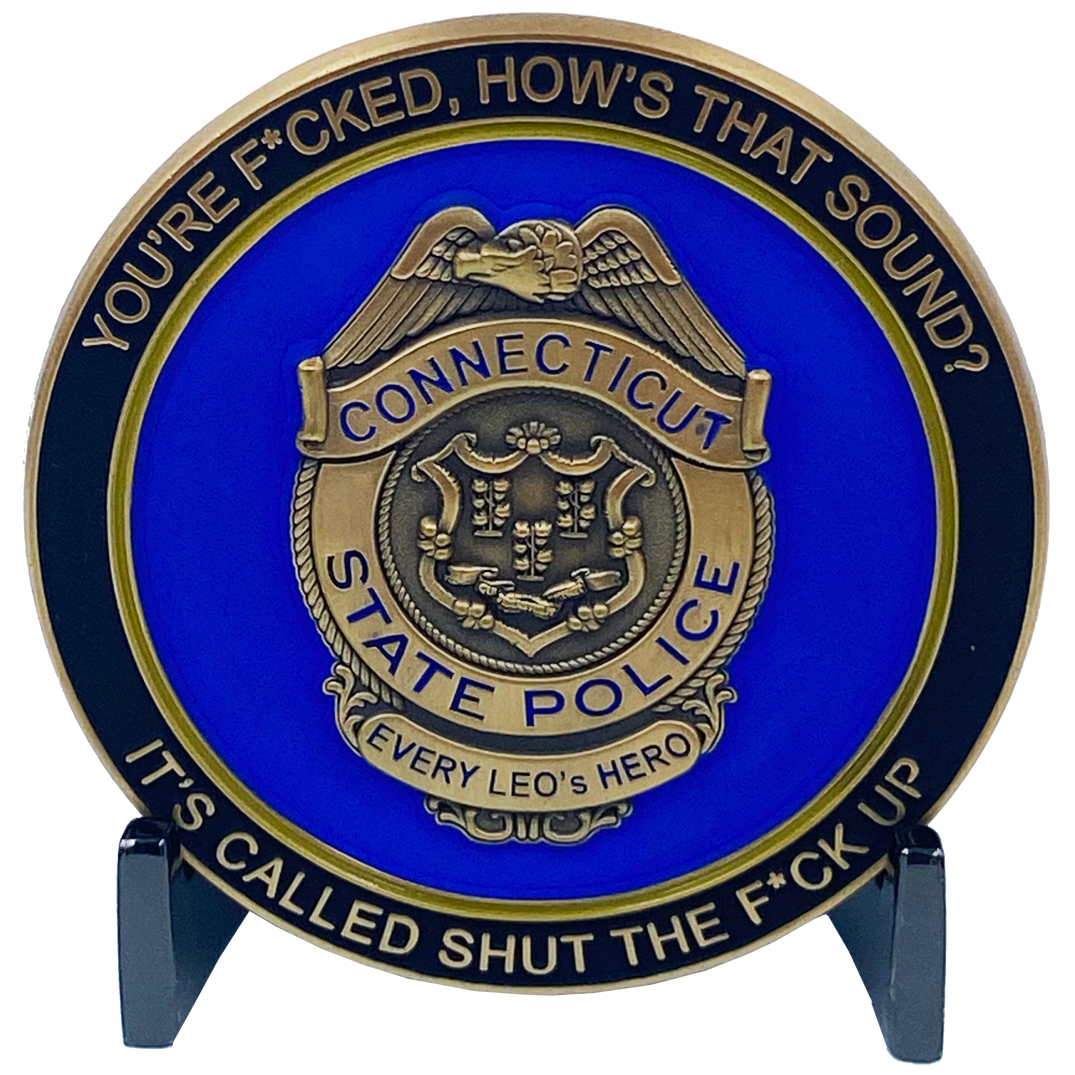 CL6-15 CSP Version 1 Challenge Coin inspired by Connecticut State Police CT Trooper Matthew Spina
