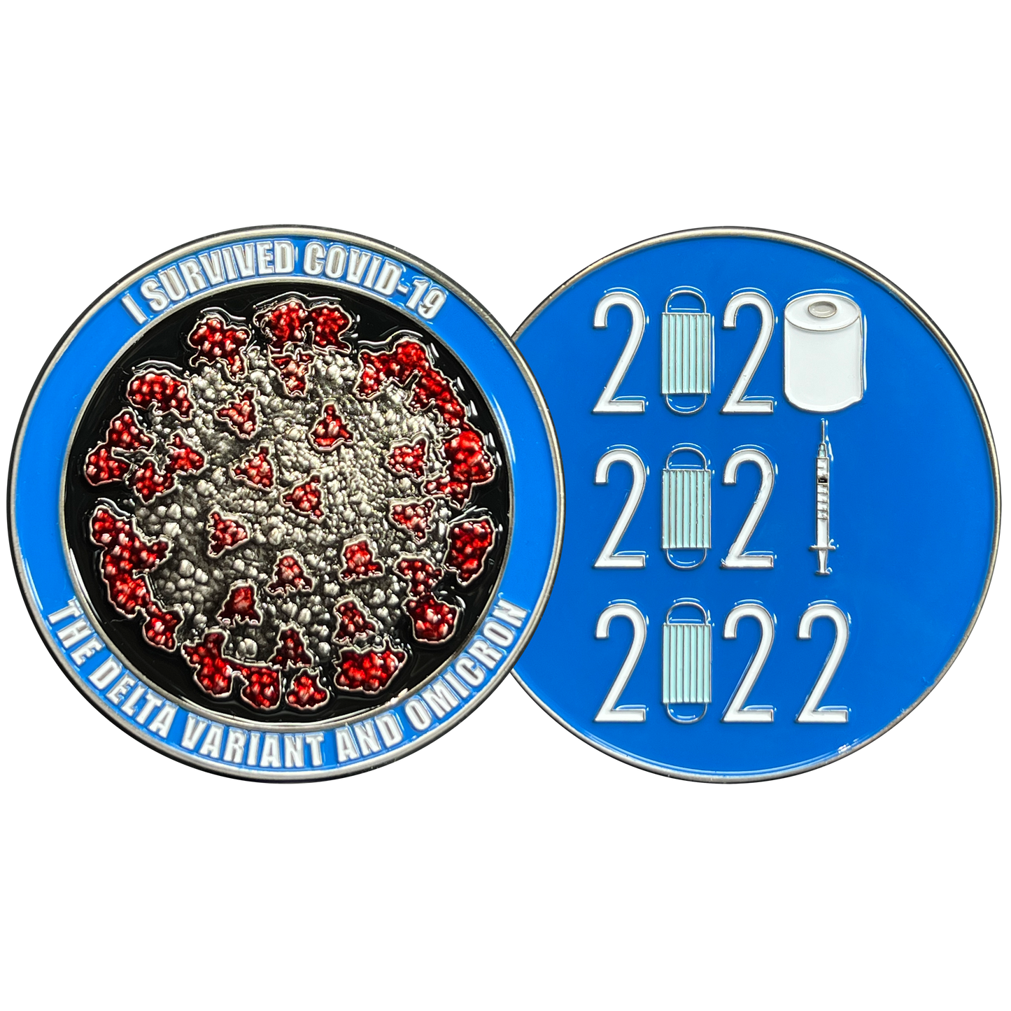 GL3-003 2022 Omicron Covid-19 Coronavirus Delta Variant Essential Worker Challenge Coin I Survived The Great 2021 Toilet Paper Shortage of 2020