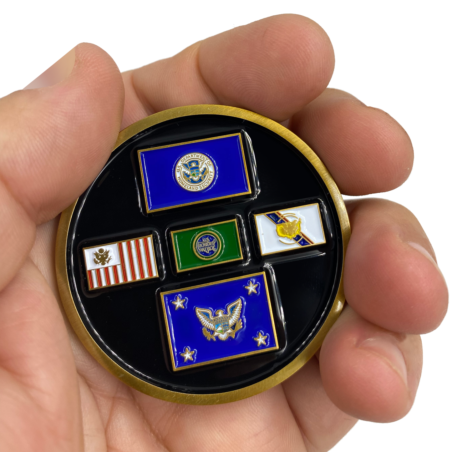 JJ-020 Thin Green Line Homeland Pandemic CBP Coin Field Operations Border Patrol Air and Marine Secretary Flag Ops
