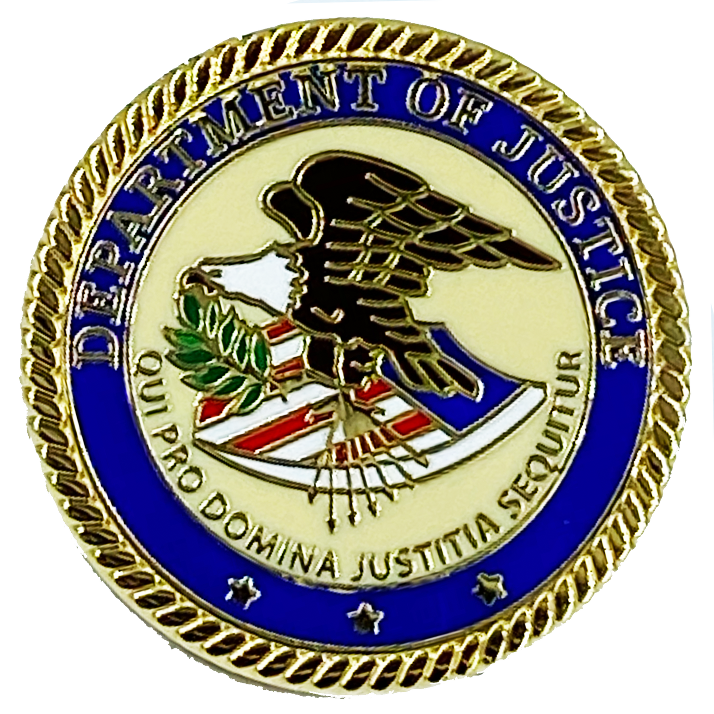 CL-010 DOJ Pin with deluxe spring loaded clasp Department of Justice Dept.