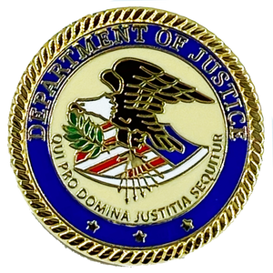CL-010 DOJ Pin with deluxe spring loaded clasp Department of Justice Dept.