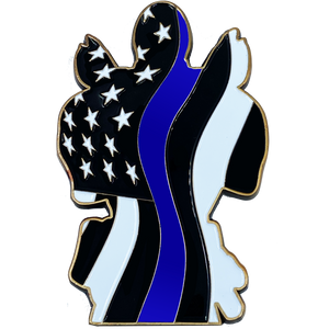 DL7-12 Deadpool inspired thin blue line American Flag Police Challenge Coin