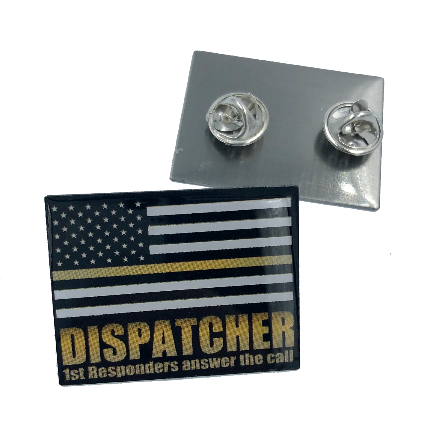 FF-007 911 Emergency Dispatcher Thin Gold Line Flag Pin