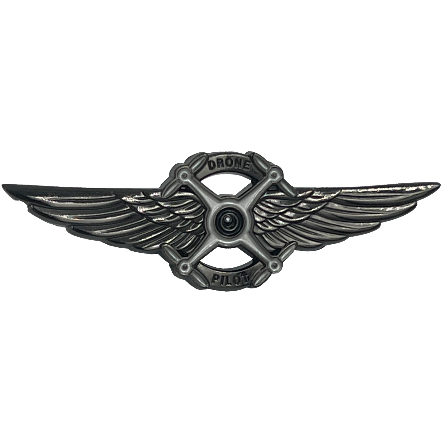 BL5-013 Full size UAS FAA Commercial Drone Pilot Wings pin Black Tactical