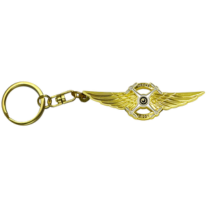 EL3-005 Full size UAS FAA Commercial Drone Pilot Wings keychain with 1 inch keyring on swivel attachment