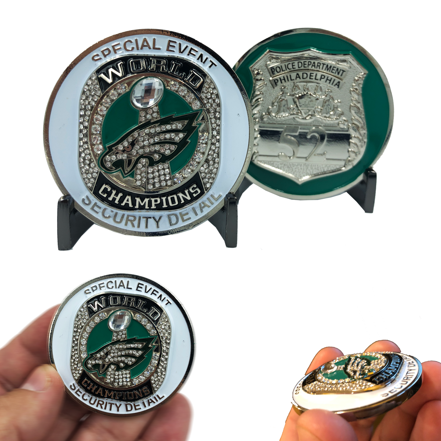 GG-014 Philadephia Police with Crystal stones Challenge Coin
