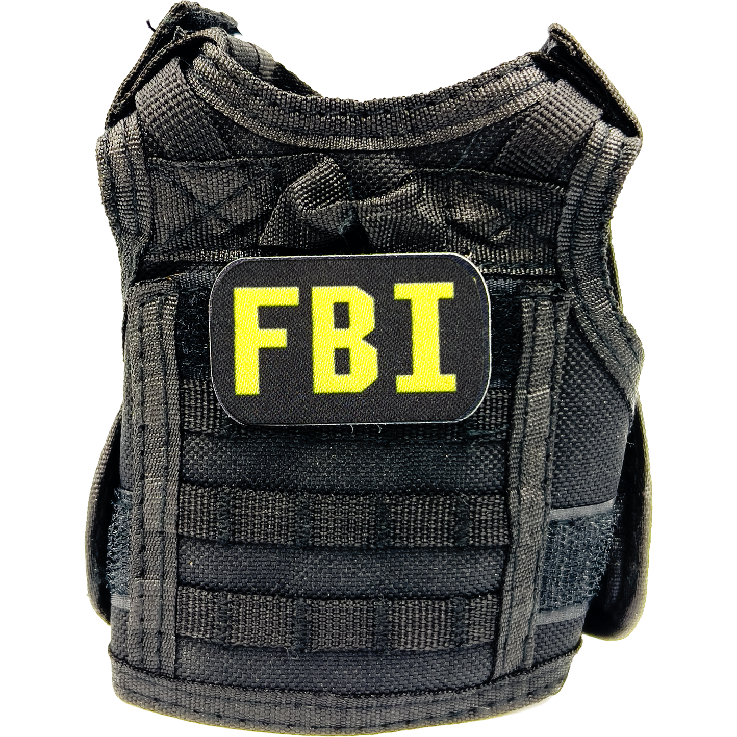 BL1-014 FBI SPECIAL AGENT Tactical Beverage Bottle or Can Cooler Vest with removable patches perfect gift for Challenge Coin collectors