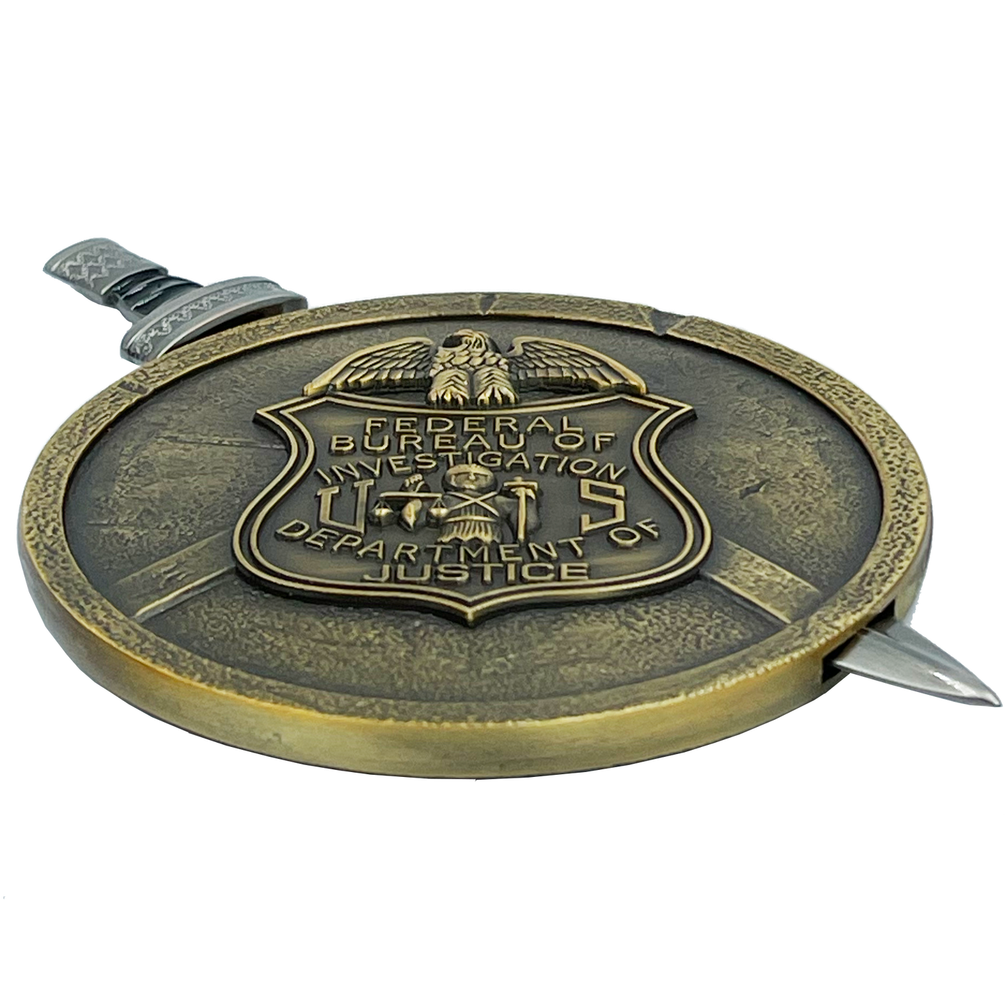EL10-004 FBI Special Agent intel Analyst Shield with removable Sword Challenge Coin Set Federal Bureau of Investigations