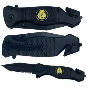 FDLE collectible 3-in-1 Police Tactical Rescue tool with Seatbelt Cutter, Steel Serrated Blade, Glass Breaker Special Agent