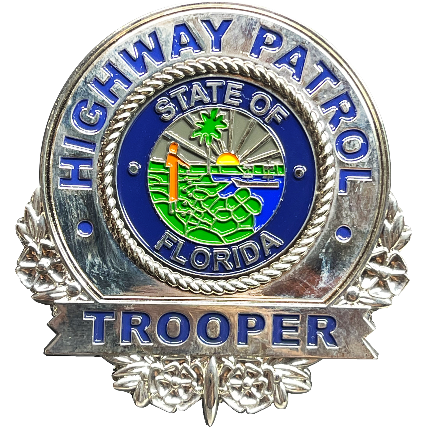 BL16-009 FHP Florida Highway Patrol Trooper Thin Blue Line Police Challenge Coin