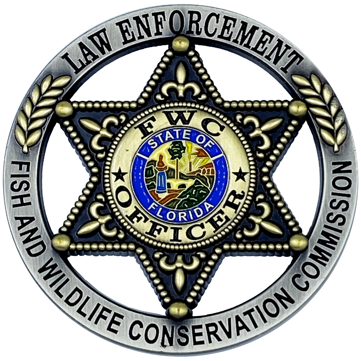 BL5-002 Florida FWC Fish and Wildlife Conservation Commission Officer Agent FWL Largemouth Bass Challenge Coin