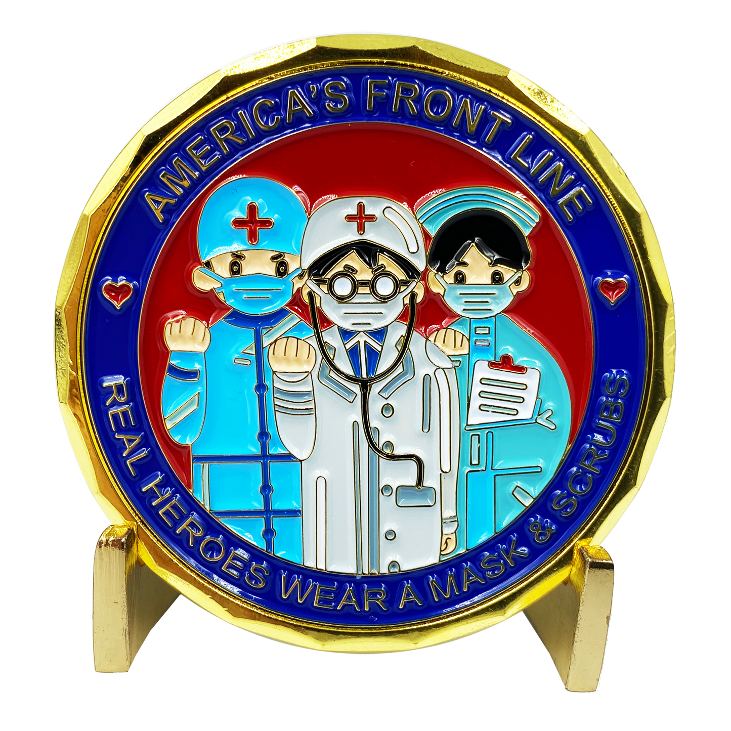 CL2-15 Fighting the Unknown on America's Front Line Essential Worker Nurse Doctor Medical Pandemic Response Challenge Coin