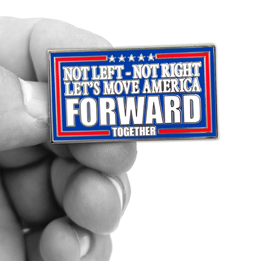 GG-013 Forward Independent Political Pin Not Left Not Right Let's Move America Forward Andrew Yang Gang