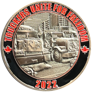DL13-005 Truckers Unite for Freedom 2022 Freedom Convoy Canada Challenge Coin Canadian Truck Drivers