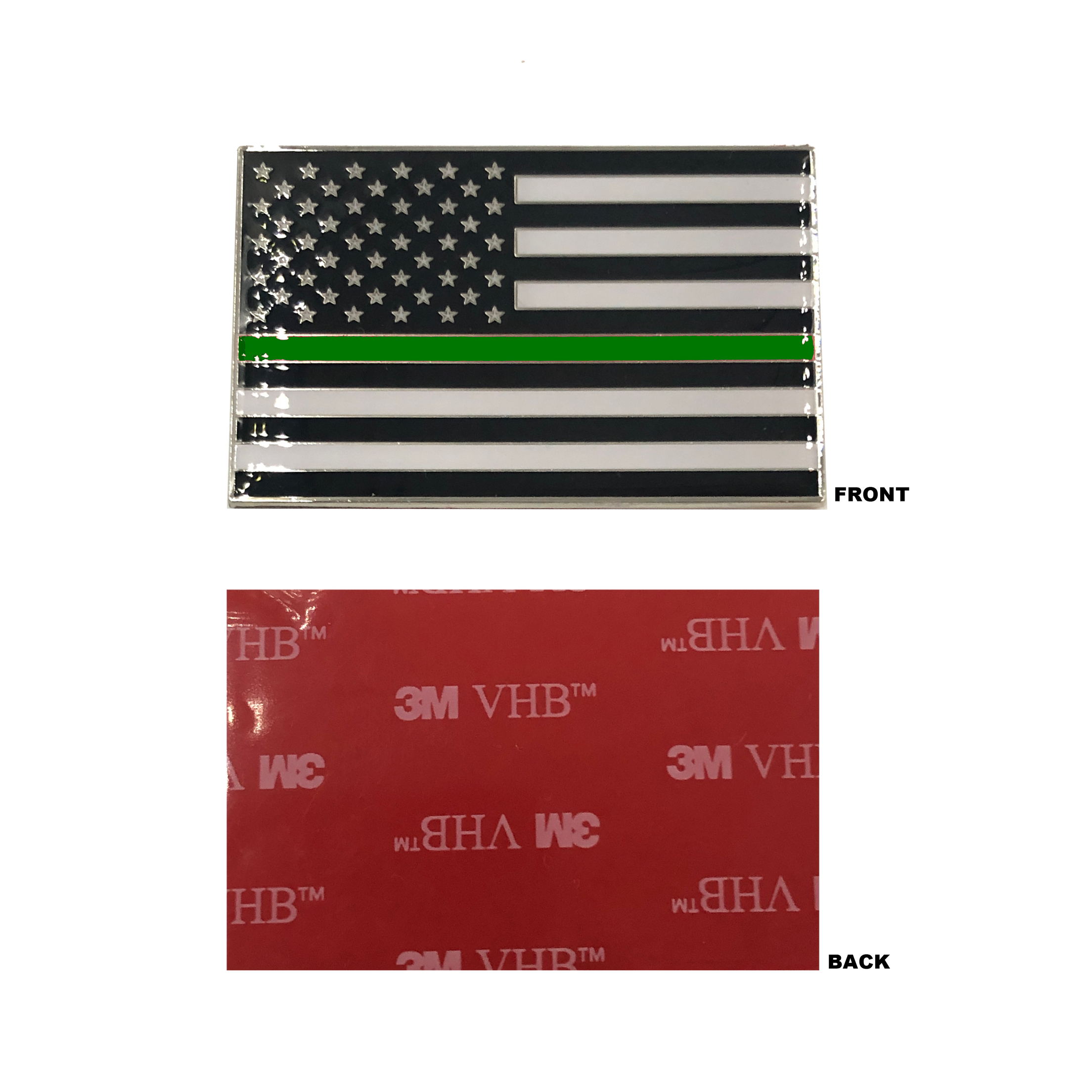 DL9-04 Thin Green Line US Flag Vehicle Emblem high-end metal decal with 3M VHB Tape Police CBP Border Patrol