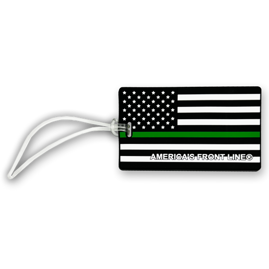 BL1-08B Thin Green Line American Flag Luggage ID Tag Border Patrol Agent Deputy Sheriff Army Marines for suitcase
