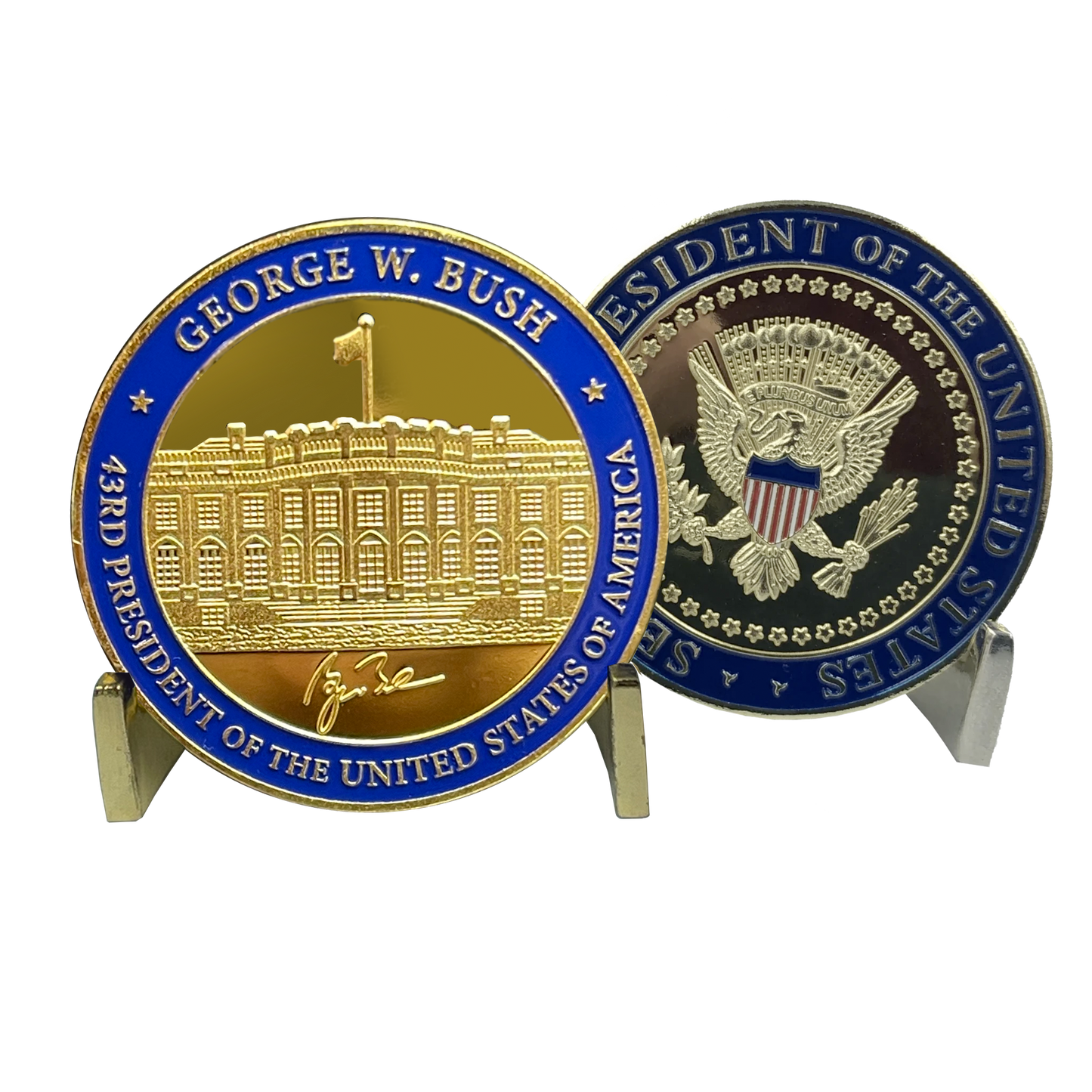 EL8-01 43rd President George W. Bush Challenge Coin White House POTUS G.W. Bush coin