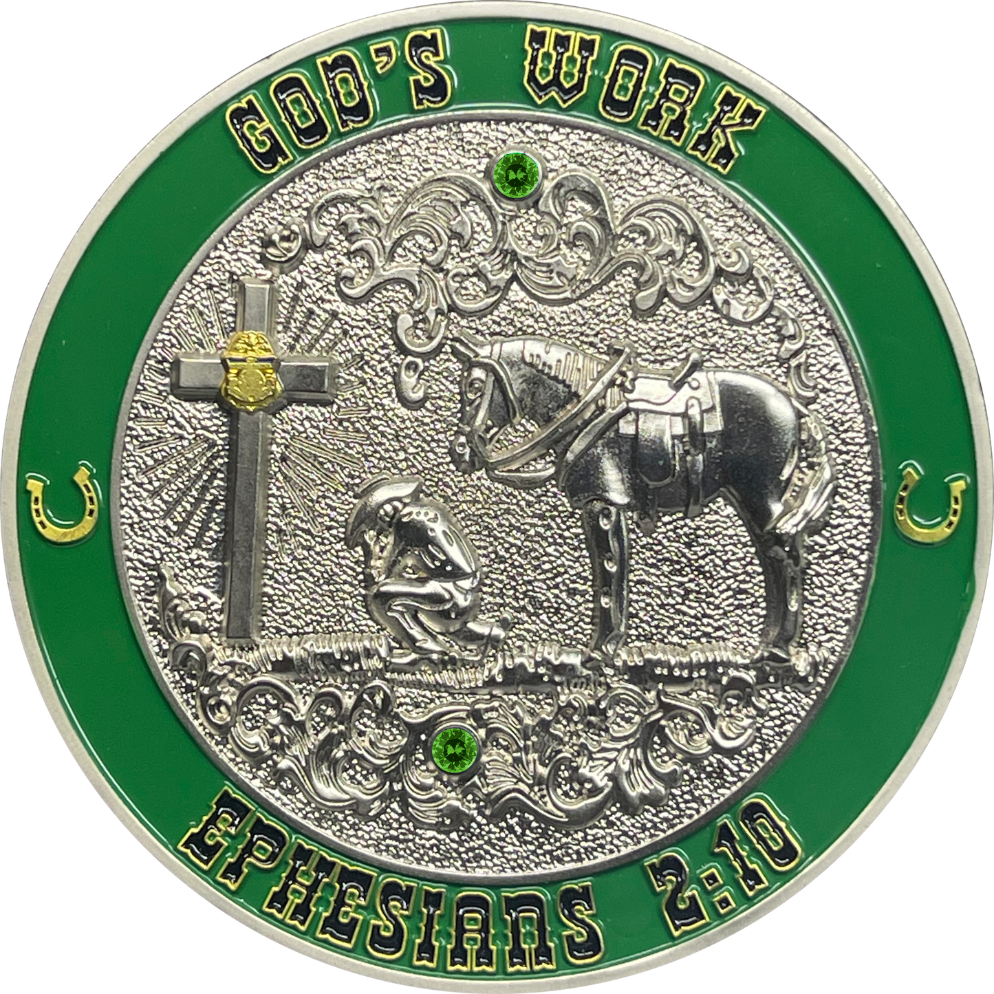 BL16-008 CBP Border Patrol Agent God's Work Gun Slinger Honor First Challenge Coin Horse Patrol