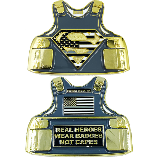 DL4-15 Correctional Officer Super Hero Body Armor Challenge Coin Corrections Prison Jail