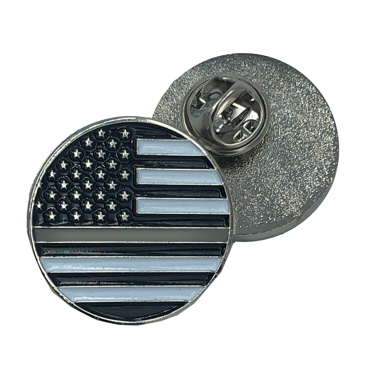 CL7-03 Thin Gray Line pin Corrections american flag Correctional Officer (round)