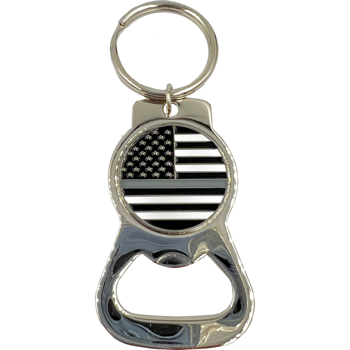 KCB-001-C Thin Gray Line flag Correctional Officer Keychain Bottle Opener CO Corrections