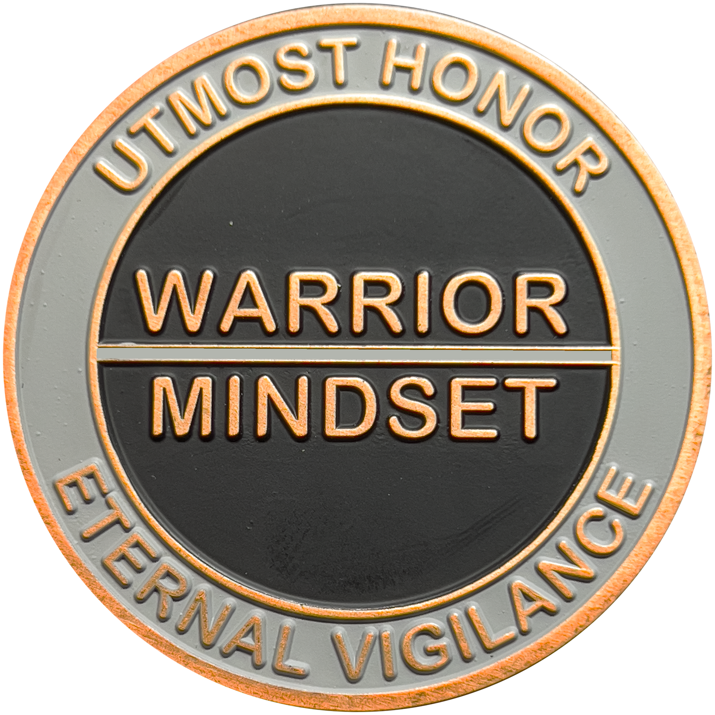 GL8-006 Warrior Mindset Challenge Coin Thin Gray Line Correctional Officer CO Corrections