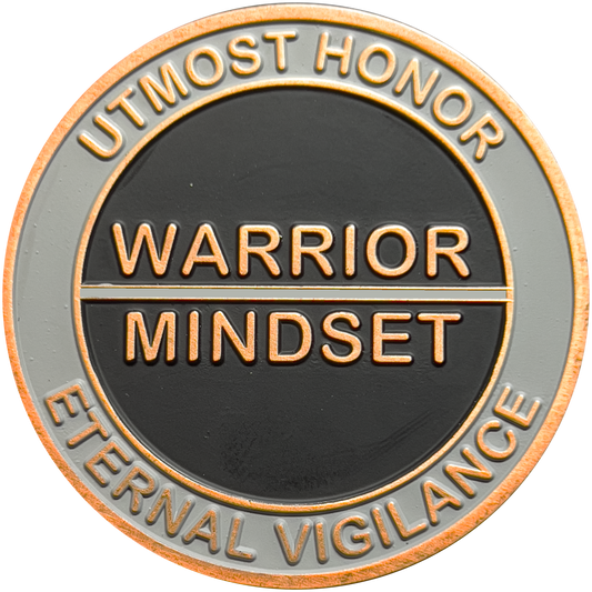 GL8-006 Warrior Mindset Challenge Coin Thin Gray Line Correctional Officer CO Corrections