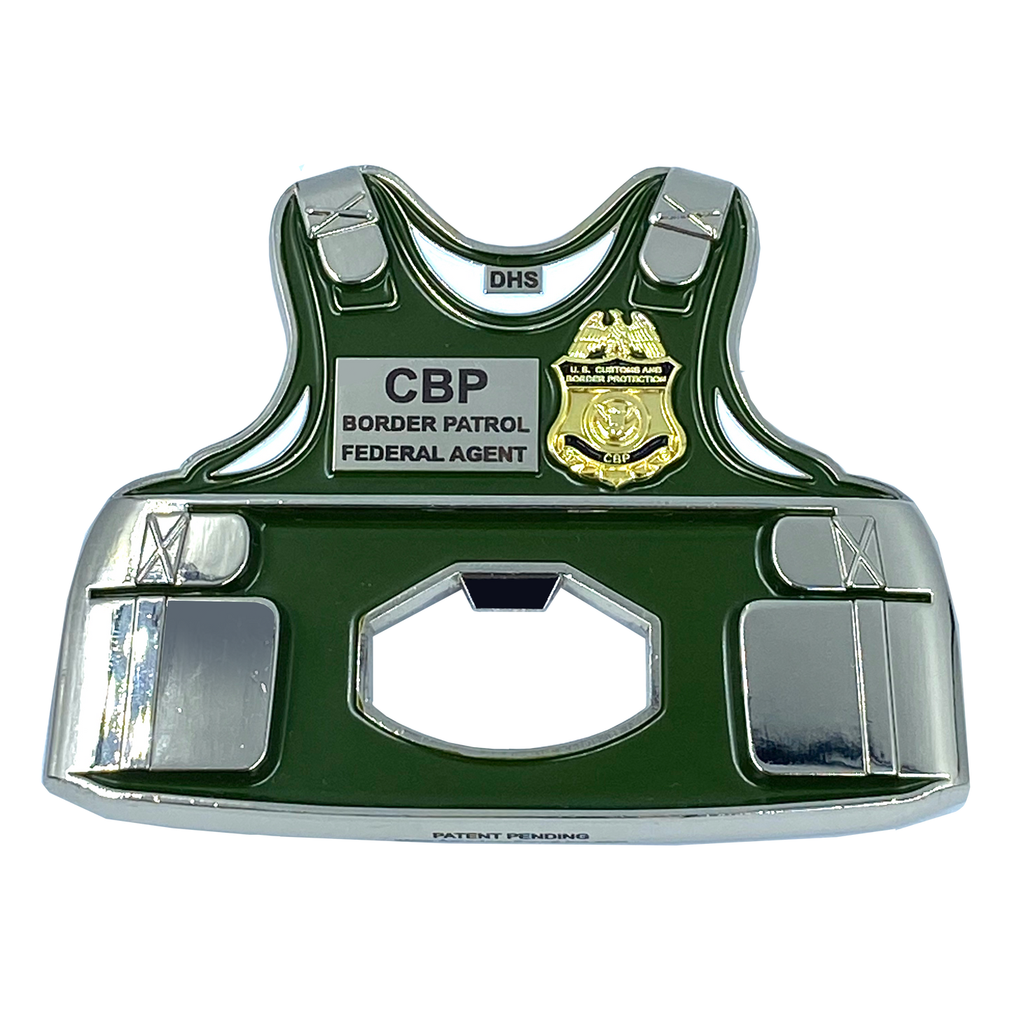 DL5-10 Border Patrol Bottle Opener Body Armor Ballistic Vest Challenge Coin Agent CBP BPA