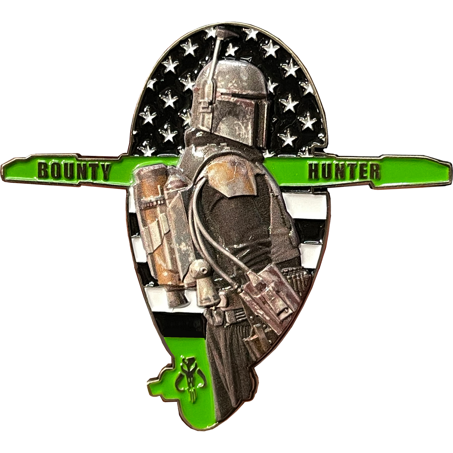 BL13-012 Bounty Hunter Slave 1 One I Thin Green Line CBP Border Patrol Deputy Sheriff Marines Army Challenge Coin