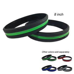 Thin Green Line Police Silicon Bracelet (GREEN) Military, Sheriff, Border Patrol, Marines, Army, Security