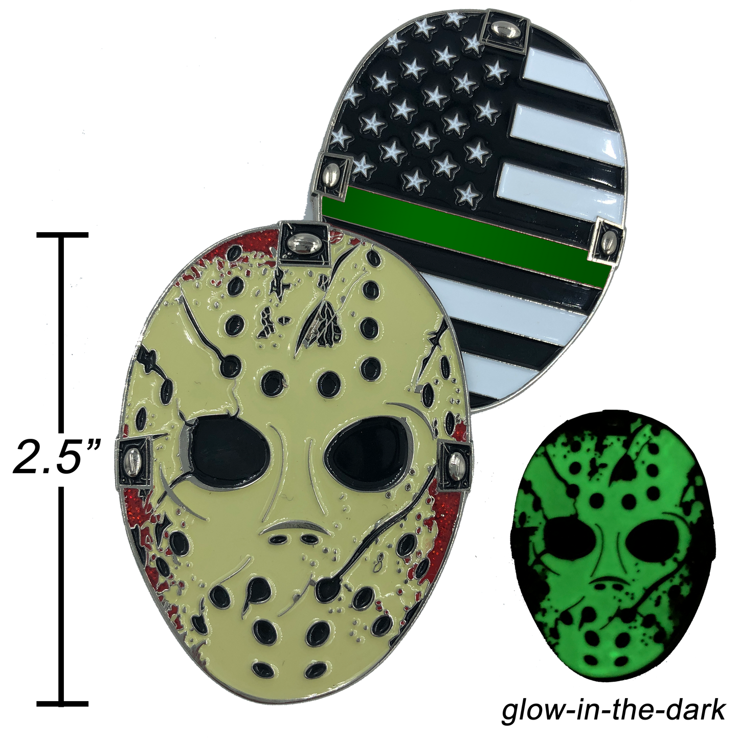A-009 Thin Green Line Jason Voorhees Goalie Mask Friday the 13th Sheriff Border Patrol CBP