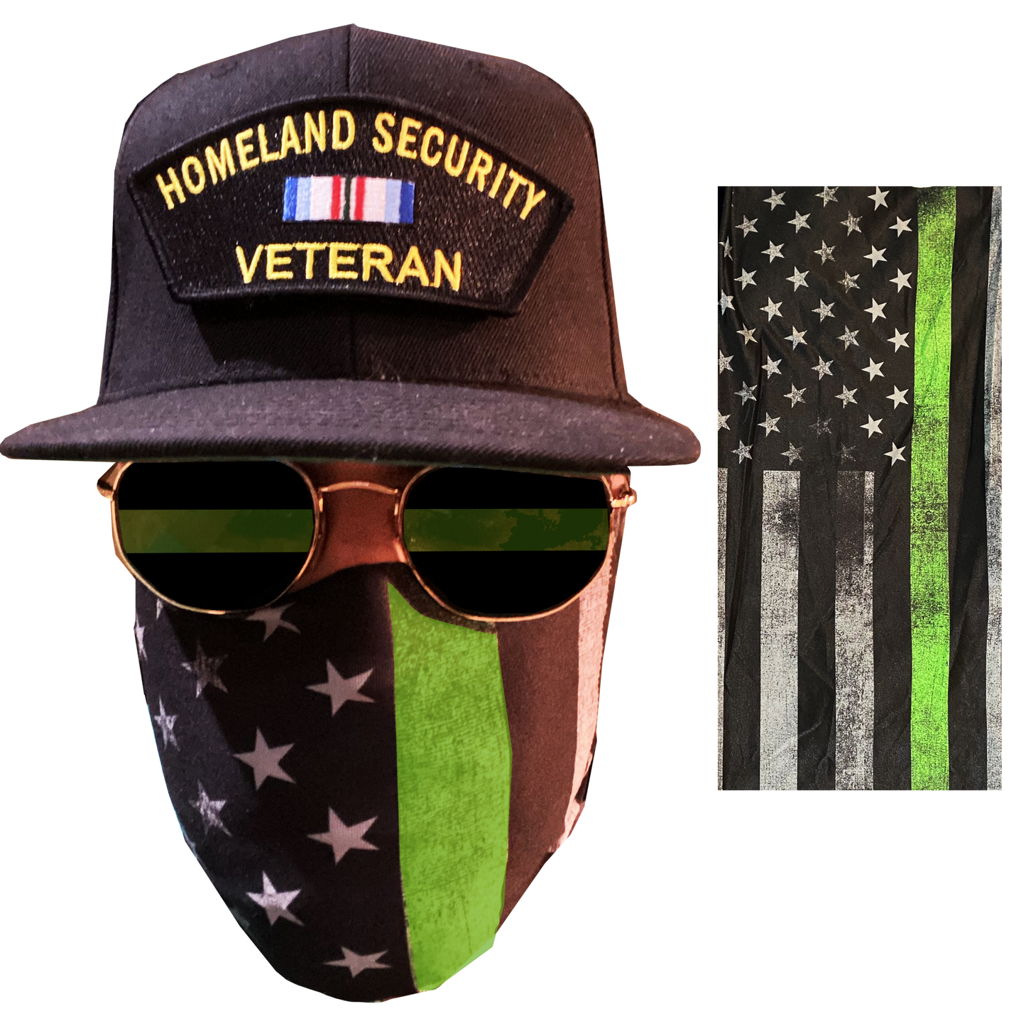 Thin Green Line Police Law Enforcement Face Cover Mask
