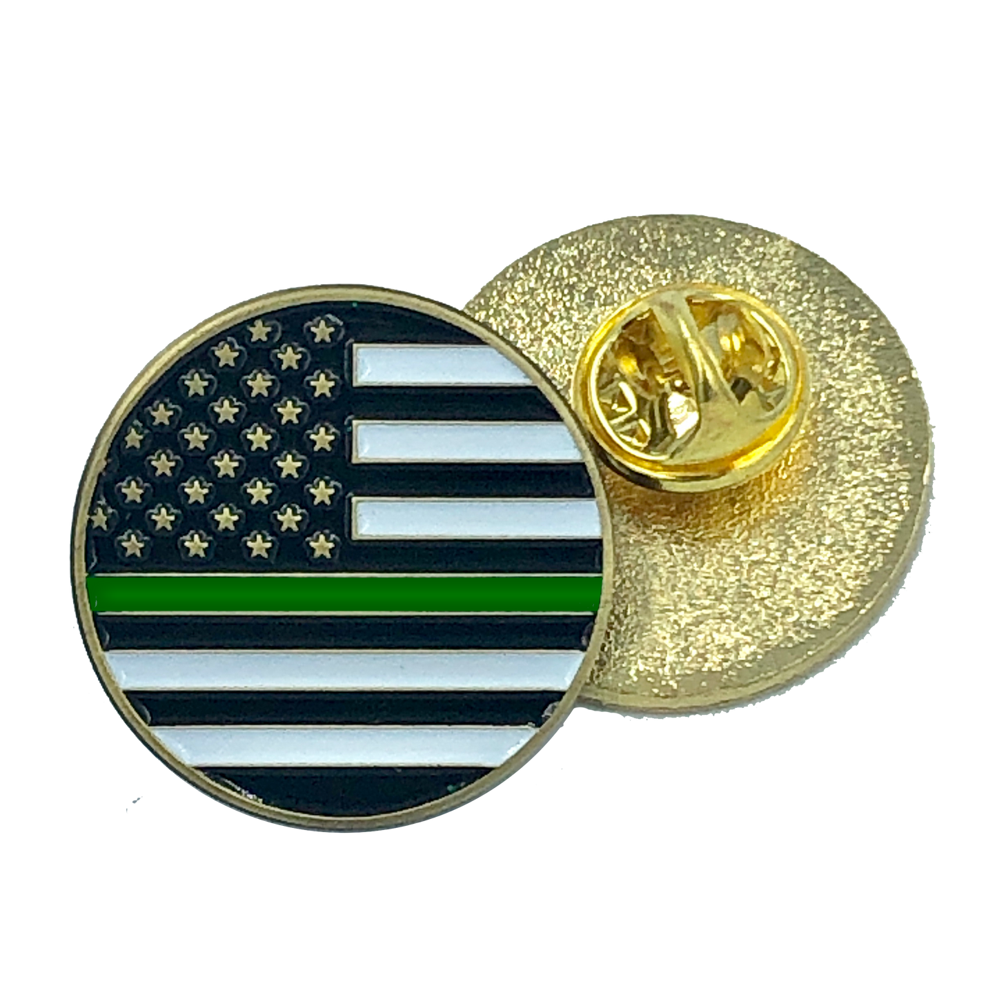 CL7-01 Thin Green Line pin american flag Army, Security, Border Patrol, Sheriff (round)
