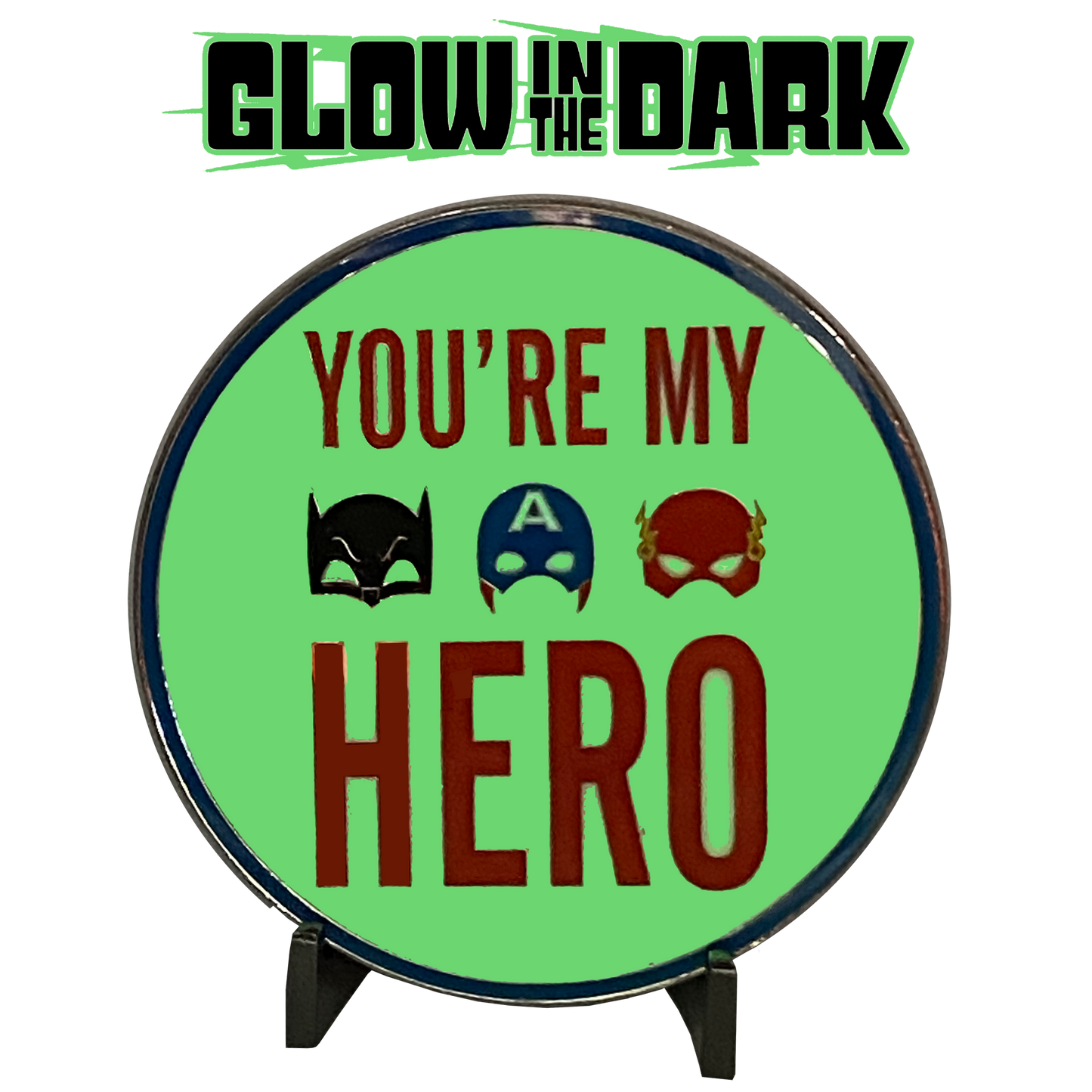 J-007 I Love You Daddy You're My Super Hero Glow-in-the-Dark Challenge Coin fathers day