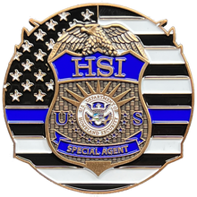 GL13-005 HSI Special Agent Thin Blue Line Negotiator Challenge Coin