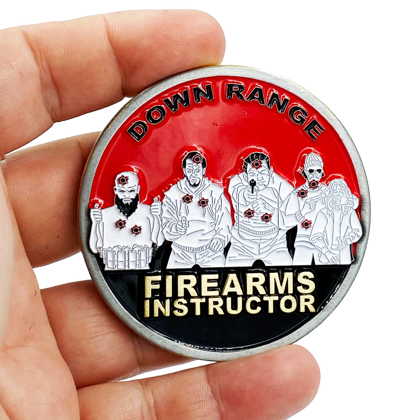 DL3-07 Firearms Instructor Down Range Police Military Target Challenge Coin