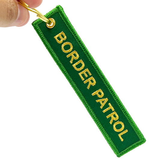 BL2-010B US Border Patrol Agent Keychain or Luggage Tag or zipper pull Honor First Thin Green Line