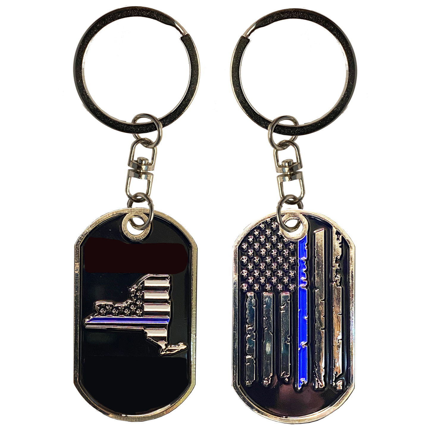 DL4-07 New York Thin Blue Line Challenge Coin Dog Tag keychain NYPD Hold the Line Police Law Enforcement FBI CBP Sheriff DEA ATF